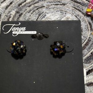 Black Crystal Stud Earrings